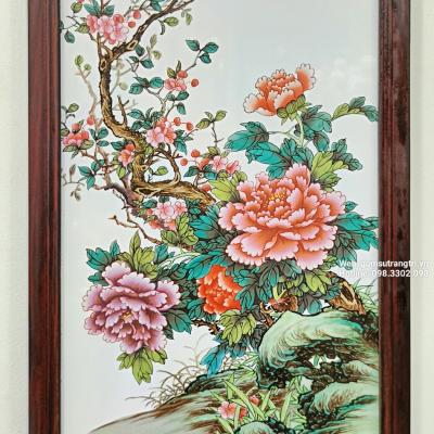 TRANH SỨ KHUNG GỖ PHÚ QUÝ - PHÚC LÀNH